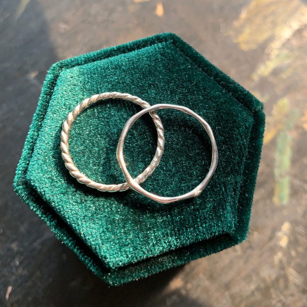2 Vintage Sterling Stacking Rings🦋 circa 70’s estate🦋 size 5.5 and 6ish